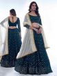 Green Sequined Lehenga Choli In Georgette