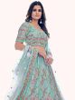 Blue Bridesmaid Net Lehenga Choli With Dupatta