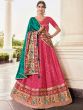 Pink Traditional Banarasi Silk Woven Lehenga Choli