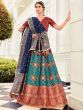 Blue Banarasi Silk Traditional Lehenga Choli