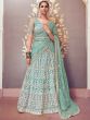 Blue Thread Embroidered Designer Lehenga Choli In Net
