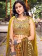 Yellow Printed Lehenga With Embroidered Choli