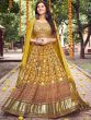 Yellow Printed Lehenga With Embroidered Choli