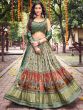 Green Art Silk Lehenga Choli With Prints