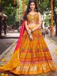 Yellow Art Silk Lehenga With Embroidered Choli