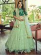 Green Embroidered Bridesmaid Lehenga Choli In Net