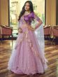 Purple Net Lehenga Choli With Sequins Embroidery