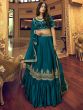 Blue Sequins Embroidered Satin Lehenga Choli