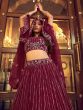 Magenta Georgette Lehenga Choli With Sequins Embroidery