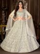 White Sequins Embroidered Net Lehenga Choli With Dupatta