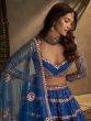 Blue Sequined Bridesmaid Lehenga Choli In Georgette