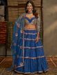 Blue Sequined Bridesmaid Lehenga Choli In Georgette