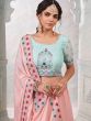 Peach Sequins Embroidered Georgette Lehenga Choli