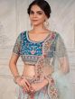 Blue Shaded Net Lehenga Choli With Embroidery