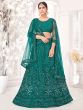 Green Sequined Lehenga Choli In Net