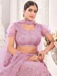 Purple Sequined Lehenga Choli In Net