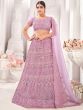 Purple Sequined Lehenga Choli In Net