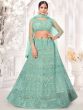 Turquoise Sequins Embroidered Lehenga Choli