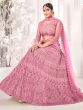 Pink Sequined Bridesmaid Lehenga Choli In Net