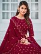 Maroon Embroidered Georgette Lehenga Choli With Dupatta