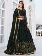 Black Sequined Lehenga Choli In Georgette