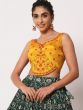 Green Printed Art Silk Lehenga Choli