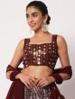 Maroon Printed Lehenga Choli In Art Silk