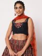 Red Floral Printed Bridesmaid Lehenga Choli