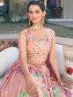 Peach Floral Printed Bridesmaid Lehenga Choli