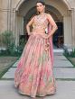 Peach Floral Printed Bridesmaid Lehenga Choli