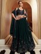 Green Georgette Lehenga Choli With Thread Embroidery