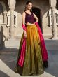 Yellow And Green Shaded Lehenga Choli In Art Silk