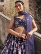 Blue Floral Bridesmaid Art Silk Lehenga Choli