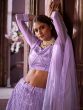 Purple Bridesmaid Lehenga Choli With Sequins Embroidery