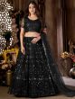 Black Sequins Embroidered Lehenga Choli In Net