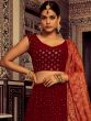 Red Sequins Embroidered Lehenga Choli In Georgette