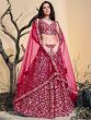 Red Mirror Work Bridesmaid Lehenga Choli In Net