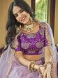 Purple Bridesmaid Lehenga With Sequins Work In Net