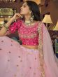Pink Sequins Work Net Lehenga Choli With Dupatta