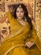 Yellow Frill Styled Lehenga Choli With Dupatta In Satin
