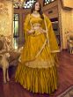 Yellow Frill Styled Lehenga Choli With Dupatta In Satin