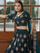 Green Thread Work Embellished Lehenga With Blouse