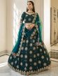 Green Thread Work Embellished Lehenga With Blouse