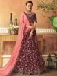 Purple Floral Embroidered Lehenga Choli With Dupatta