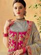 Grey Traditonal Woven Lehenga With Full length Choli 