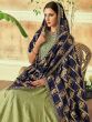 Green Woven Lehenga With Embroidered Blouse