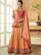 Peach Traditional Lehenga Choli With Embroidery Work