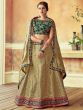 Green Zari Woven Lehenga Choli With Dupatta