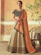 Cream Embroidered Lehenga Choli With Dupatta