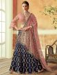 Blue Zari Embellished Lehenga With Embroidered Choli